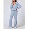 image:imageANRABESS Womens 2 Piece Outfits Matching Lounge Sweat Sets  Polo Sweatshirts amp Wide Leg Pants Airport Travel Outfit Soft Comfy 2026 Fall Winter Athletic ClothingSky Blue
