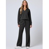image:imageANRABESS Womens 2 Piece Outfits Matching Lounge Sweat Sets  Polo Sweatshirts amp Wide Leg Pants Airport Travel Outfit Soft Comfy 2026 Fall Winter Athletic ClothingBlack