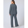 image:imageANRABESS Womens 2 Piece Outfits Matching Lounge Sweat Sets  Polo Sweatshirts amp Wide Leg Pants Airport Travel Outfit Soft Comfy 2026 Fall Winter Athletic ClothingLeaden