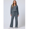 image:imageANRABESS Womens 2 Piece Outfits Matching Lounge Sweat Sets  Polo Sweatshirts amp Wide Leg Pants Airport Travel Outfit Soft Comfy 2026 Fall Winter Athletic ClothingLeaden