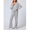 image:imageANRABESS Womens 2 Piece Outfits Matching Lounge Sweat Sets  Polo Sweatshirts amp Wide Leg Pants Airport Travel Outfit Soft Comfy 2026 Fall Winter Athletic ClothingLight Grey