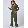image:imageANRABESS Womens 2 Piece Outfits Matching Lounge Sweat Sets  Polo Sweatshirts amp Wide Leg Pants Airport Travel Outfit Soft Comfy 2026 Fall Winter Athletic ClothingOlive