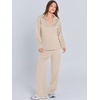 image:imageANRABESS Womens 2 Piece Outfits Matching Lounge Sweat Sets  Polo Sweatshirts amp Wide Leg Pants Airport Travel Outfit Soft Comfy 2026 Fall Winter Athletic ClothingLighter Khaki
