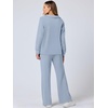 image:imageANRABESS Womens 2 Piece Outfits Matching Lounge Sweat Sets  Polo Sweatshirts amp Wide Leg Pants Airport Travel Outfit Soft Comfy 2026 Fall Winter Athletic ClothingSky Blue