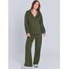 image:imageANRABESS Womens 2 Piece Outfits Matching Lounge Sweat Sets  Polo Sweatshirts amp Wide Leg Pants Airport Travel Outfit Soft Comfy 2026 Fall Winter Athletic ClothingOlive