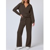 image:imageANRABESS Womens 2 Piece Outfits Matching Lounge Sweat Sets  Polo Sweatshirts amp Wide Leg Pants Airport Travel Outfit Soft Comfy 2026 Fall Winter Athletic ClothingCoffee