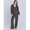 image:imageANRABESS Womens 2 Piece Outfits Matching Lounge Sweat Sets  Polo Sweatshirts amp Wide Leg Pants Airport Travel Outfit Soft Comfy 2026 Fall Winter Athletic ClothingDark Grey