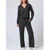image:imageANRABESS Womens 2 Piece Outfits Matching Lounge Sweat Sets  Polo Sweatshirts amp Wide Leg Pants Airport Travel Outfit Soft Comfy 2026 Fall Winter Athletic ClothingBlack