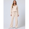 image:imageANRABESS Womens 2 Piece Outfits Matching Lounge Sweat Sets  Polo Sweatshirts amp Wide Leg Pants Airport Travel Outfit Soft Comfy 2026 Fall Winter Athletic ClothingApricot