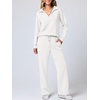 image:imageANRABESS Womens 2 Piece Outfits Matching Lounge Sweat Sets  Polo Sweatshirts amp Wide Leg Pants Airport Travel Outfit Soft Comfy 2026 Fall Winter Athletic ClothingWhite