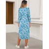 image:imageANRABESS Womens 34 Sleeve Midi T Shirt Fall Dresses  Striped Solid FloralLong Sleeve Slit Crew Neck ampChest Pocket2026 Fall OutfitsCasual Travel Vacation ClothesSummer SpringPrint Lake Blue