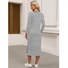 image:imageANRABESS Womens 34 Sleeve Midi T Shirt Fall Dresses  Striped Solid FloralLong Sleeve Slit Crew Neck ampChest Pocket2026 Fall OutfitsCasual Travel Vacation ClothesSummer SpringWhite Black Stripe