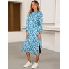 image:imageANRABESS Womens 34 Sleeve Midi T Shirt Fall Dresses  Striped Solid FloralLong Sleeve Slit Crew Neck ampChest Pocket2026 Fall OutfitsCasual Travel Vacation ClothesSummer SpringPrint Lake Blue