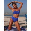 image:imageANRABESS Womens Bikini Sets  High Waisted Lace Swimsuits Two Piece Beach Wear Royal Blue Medium