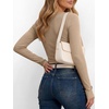 image:imageANRABESS Womens Long Sleeve Shirts Fall Henley Tops  Ribbed Knit Slim Fit Tee Soft Layer Work TShirts Business Casual 2026 Fall Outfits Travel Vacation Everyday Wear ClothesLight Khaki