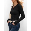 image:imageANRABESS Womens Long Sleeve Shirts Fall Henley Tops  Ribbed Knit Slim Fit Tee Soft Layer Work TShirts Business Casual 2026 Fall Outfits Travel Vacation Everyday Wear ClothesBlack