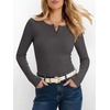 image:imageANRABESS Womens Long Sleeve Shirts Fall Henley Tops  Ribbed Knit Slim Fit Tee Soft Layer Work TShirts Business Casual 2026 Fall Outfits Travel Vacation Everyday Wear ClothesCharcoal