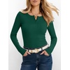 image:imageANRABESS Womens Long Sleeve Shirts Fall Henley Tops  Ribbed Knit Slim Fit Tee Soft Layer Work TShirts Business Casual 2026 Fall Outfits Travel Vacation Everyday Wear ClothesForest Green