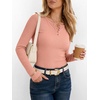 image:imageANRABESS Womens Long Sleeve Shirts Fall Henley Tops  Ribbed Knit Slim Fit Tee Soft Layer Work TShirts Business Casual 2026 Fall Outfits Travel Vacation Everyday Wear ClothesCoral