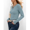 image:imageANRABESS Womens Long Sleeve Shirts Fall Henley Tops  Ribbed Knit Slim Fit Tee Soft Layer Work TShirts Business Casual 2026 Fall Outfits Travel Vacation Everyday Wear ClothesLight Blue