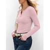 image:imageANRABESS Womens Long Sleeve Shirts Fall Henley Tops  Ribbed Knit Slim Fit Tee Soft Layer Work TShirts Business Casual 2026 Fall Outfits Travel Vacation Everyday Wear ClothesPink