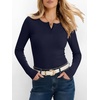 image:imageANRABESS Womens Long Sleeve Shirts Fall Henley Tops  Ribbed Knit Slim Fit Tee Soft Layer Work TShirts Business Casual 2026 Fall Outfits Travel Vacation Everyday Wear ClothesNavy Blue