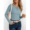 image:imageANRABESS Womens Long Sleeve Shirts Fall Henley Tops  Ribbed Knit Slim Fit Tee Soft Layer Work TShirts Business Casual 2026 Fall Outfits Travel Vacation Everyday Wear ClothesLight Blue