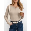 image:imageANRABESS Womens Long Sleeve Shirts Fall Henley Tops  Ribbed Knit Slim Fit Tee Soft Layer Work TShirts Business Casual 2026 Fall Outfits Travel Vacation Everyday Wear ClothesBeige