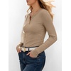 image:imageANRABESS Womens Long Sleeve Shirts Fall Henley Tops  Ribbed Knit Slim Fit Tee Soft Layer Work TShirts Business Casual 2026 Fall Outfits Travel Vacation Everyday Wear ClothesLight Khaki