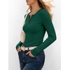 image:imageANRABESS Womens Long Sleeve Shirts Fall Henley Tops  Ribbed Knit Slim Fit Tee Soft Layer Work TShirts Business Casual 2026 Fall Outfits Travel Vacation Everyday Wear ClothesForest Green