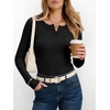 image:imageANRABESS Womens Long Sleeve Shirts Fall Henley Tops  Ribbed Knit Slim Fit Tee Soft Layer Work TShirts Business Casual 2026 Fall Outfits Travel Vacation Everyday Wear ClothesBlack