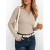 image:imageANRABESS Womens Long Sleeve Shirts Fall Henley Tops  Ribbed Knit Slim Fit Tee Soft Layer Work TShirts Business Casual 2026 Fall Outfits Travel Vacation Everyday Wear ClothesBeige