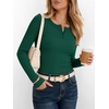 image:imageANRABESS Womens Long Sleeve Shirts Fall Henley Tops  Ribbed Knit Slim Fit Tee Soft Layer Work TShirts Business Casual 2026 Fall Outfits Travel Vacation Everyday Wear ClothesForest Green