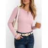 image:imageANRABESS Womens Long Sleeve Shirts Fall Henley Tops  Ribbed Knit Slim Fit Tee Soft Layer Work TShirts Business Casual 2026 Fall Outfits Travel Vacation Everyday Wear ClothesPink