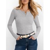 image:imageANRABESS Womens Long Sleeve Shirts Fall Henley Tops  Ribbed Knit Slim Fit Tee Soft Layer Work TShirts Business Casual 2026 Fall Outfits Travel Vacation Everyday Wear ClothesGrey