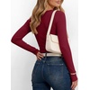 image:imageANRABESS Womens Long Sleeve Shirts Fall Henley Tops  Ribbed Knit Slim Fit Tee Soft Layer Work TShirts Business Casual 2026 Fall Outfits Travel Vacation Everyday Wear ClothesDeep Red