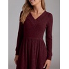 image:imageANRABESS Womens Long Sleeve V Neck A Line Fall Midi Dress  Ribbed Knit Empire Waist with Pockets Casual Swing Flowy Winter DressesSoft Stretchy Office WorkDate Night Everyday WearBurgundy