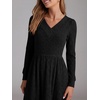 image:imageANRABESS Womens Long Sleeve V Neck A Line Fall Midi Dress  Ribbed Knit Empire Waist with Pockets Casual Swing Flowy Winter DressesSoft Stretchy Office WorkDate Night Everyday WearBlack