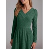 image:imageANRABESS Womens Long Sleeve V Neck A Line Fall Midi Dress  Ribbed Knit Empire Waist with Pockets Casual Swing Flowy Winter DressesSoft Stretchy Office WorkDate Night Everyday WearGreen