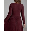 image:imageANRABESS Womens Long Sleeve V Neck A Line Fall Midi Dress  Ribbed Knit Empire Waist with Pockets Casual Swing Flowy Winter DressesSoft Stretchy Office WorkDate Night Everyday WearBurgundy