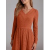 image:imageANRABESS Womens Long Sleeve V Neck A Line Fall Midi Dress  Ribbed Knit Empire Waist with Pockets Casual Swing Flowy Winter DressesSoft Stretchy Office WorkDate Night Everyday WearBurnt Orange