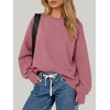 image:imageANRABESS Womens Oversized Sweatshirt Crewneck Fleece Pullover  Long Sleeve Soft Tops with Thumb Hole Cuffs Loose Fit Y2K Outfits for School Casual Daily Wear Spring Fall ClothesHot Pink