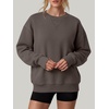 image:imageANRABESS Womens Oversized Sweatshirt Crewneck Fleece Pullover  Long Sleeve Soft Tops with Thumb Hole Cuffs Loose Fit Y2K Outfits for School Casual Daily Wear Spring Fall ClothesCamel