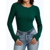 image:imageANRABESS Womens Ribbed Henley Top Long Sleeve Shirts  Slim Fitted Tee Soft Comfy Business Casual 0ffice Work Outfits Going Out Daily Wear Fall Spring Transition ClothingDeep Green