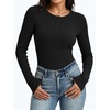 image:imageANRABESS Womens Ribbed Henley Top Long Sleeve Shirts  Slim Fitted Tee Soft Comfy Business Casual 0ffice Work Outfits Going Out Daily Wear Fall Spring Transition ClothingBlack