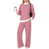 image:imageANRABESS Two Piece Sets for Women Striped Lounge Set  Oversized Mock Neck Sweatshirts amp Wide Leg Pants Airport Travel Outfit 2026 Fall Winter Fashion Cozy Matching SweatsuitsRed White Stripe