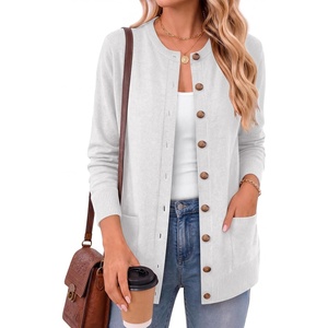 image:imageANRABESS Cardigan Sweater for Women 2026 Fall Outfits  Long Sleeve Button Up Sweater CoatComfy Knit Cardigan with PocketsCausal Work Teach ClothesTrendy Travel Vacation OutwearWhite