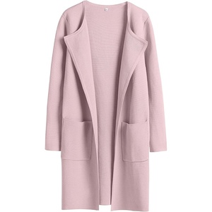 image:imageANRABESS Cardigan Sweater for Women 2026 Fall Outfits  Long Sleeve Open Front Mid LengthDressy Jacket CoatSoft Knit CoatiganBusiness Casual Work ClothesTravel Winter OutwearPink