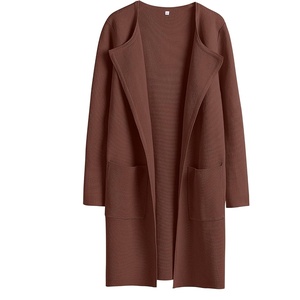 image:imageANRABESS Cardigan Sweater for Women 2026 Fall Outfits  Long Sleeve Open Front Mid LengthDressy Jacket CoatSoft Knit CoatiganBusiness Casual Work ClothesTravel Winter OutwearRed Brown