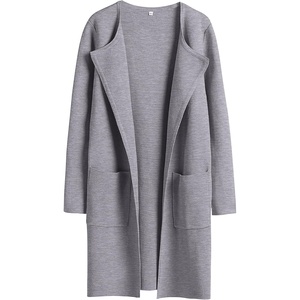 image:imageANRABESS Cardigan Sweater for Women 2026 Fall Outfits  Long Sleeve Open Front Mid LengthDressy Jacket CoatSoft Knit CoatiganBusiness Casual Work ClothesTravel Winter OutwearGray